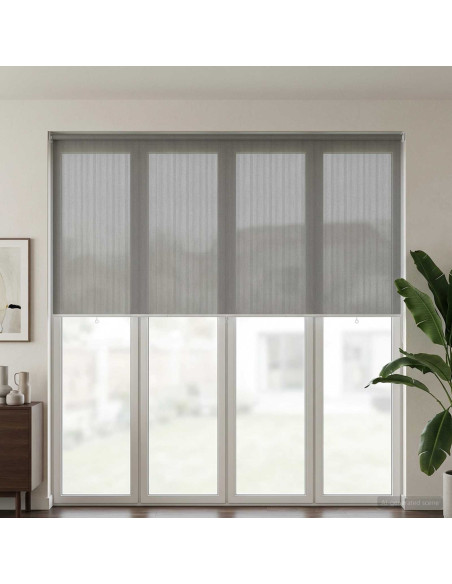Tenda a Rullo Esterno Blocco UV 90% Grigio Chiaro 350 x 140 cm