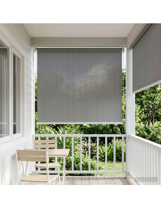 Tenda a Rullo Esterno Blocco UV 90% Grigio Chiaro 60 x 230 cm