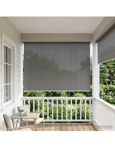 Tenda a Rullo Esterno Blocco UV 90% Grigio Chiaro 180 x 230 cm