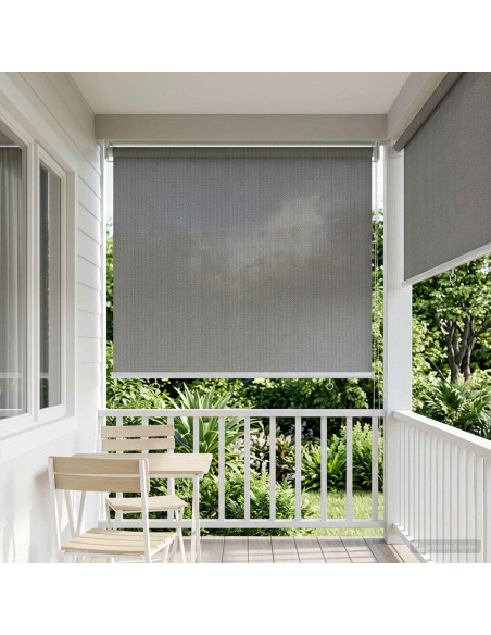 Tenda a Rullo Esterno Blocco UV 90% Grigio Chiaro 60 x 140 cm