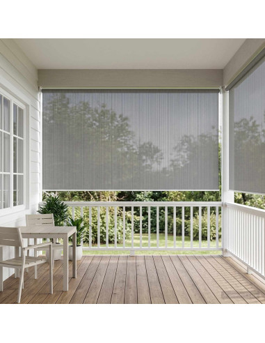 Tenda a Rullo Esterno Blocco UV 90% Grigio Chiaro 350 x 140 cm