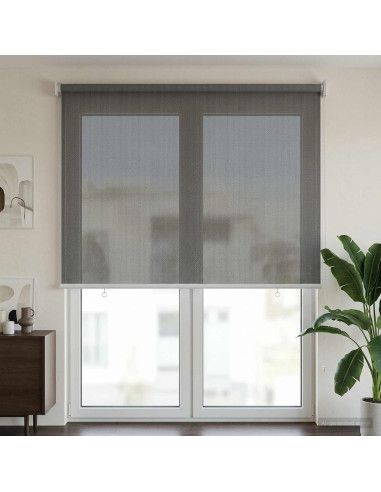 Tenda a Rullo Esterno Blocco UV 90% Grigio Chiaro 60 x 230 cm