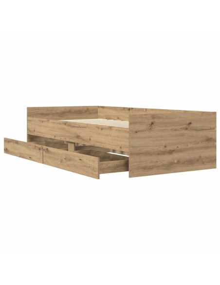 Struttura del letto con cassetto Rovere artigianale 90 x 200 cm