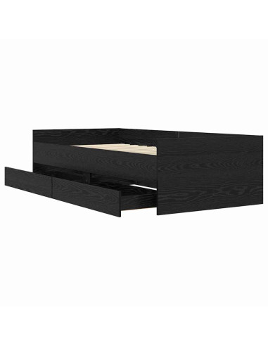 Struttura del letto Rovere Nero 90 x 200 cm Pino massello