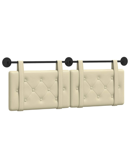 Testata appesa Crema 150 x 55 x 5 cm Pelle Sintetica