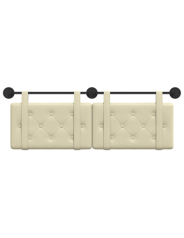 Testata appesa Crema 150 x 55 x 5 cm Pelle Sintetica