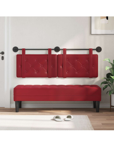 Testata appesa Rosso Vino 150 x 55 x 5 cm Pelle Sintetica