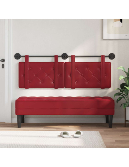 Testata appesa Rosso Vino 150 x 55 x 5 cm Pelle Sintetica