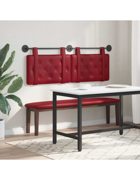 Testata appesa Rosso Vino 150 x 55 x 5 cm Pelle Sintetica