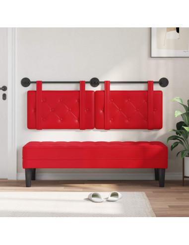 Testata appesa Rosso 150 x 55 x 5 cm Pelle Sintetica