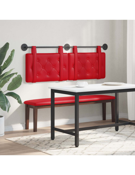 Testata appesa Rosso 150 x 55 x 5 cm Pelle Sintetica