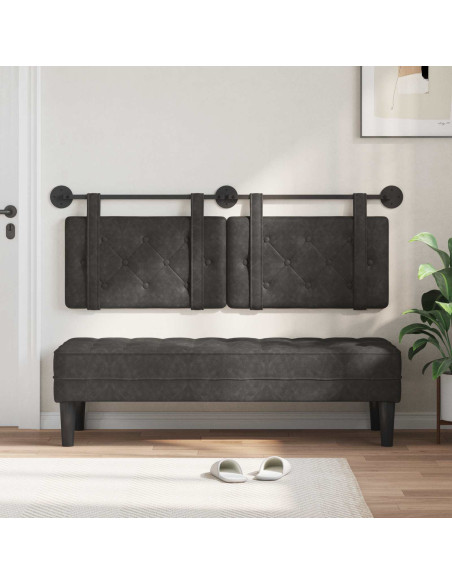 Testata appesa Nero 150 x 55 x 5 cm PU Antico