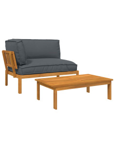 Set di divani 2 pcs Antracite Legno di Acacia Massello 2