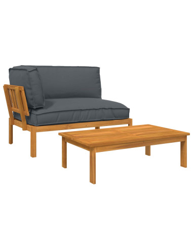 Set di divani 2 pcs Antracite Legno di Acacia Massello