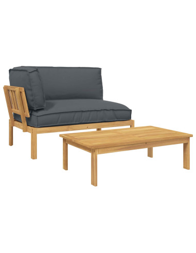 Set di divani 2 pcs Antracite Legno di Acacia Massello