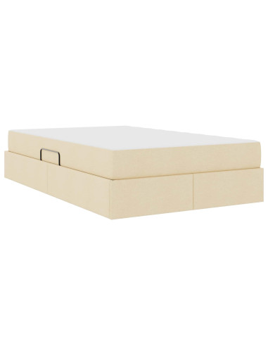 Letto con contenitore e materasso Crema 120 x 190 cm Poliestere