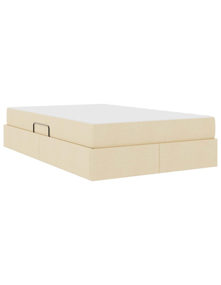 Letto con contenitore e materasso Crema 120 x 190 cm Poliestere