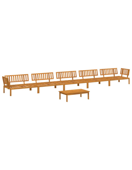 Set di divani 6 pcs Antracite Legno di Acacia Massello