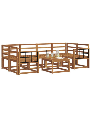 Set di divani da esterno 7 pcs Naturale