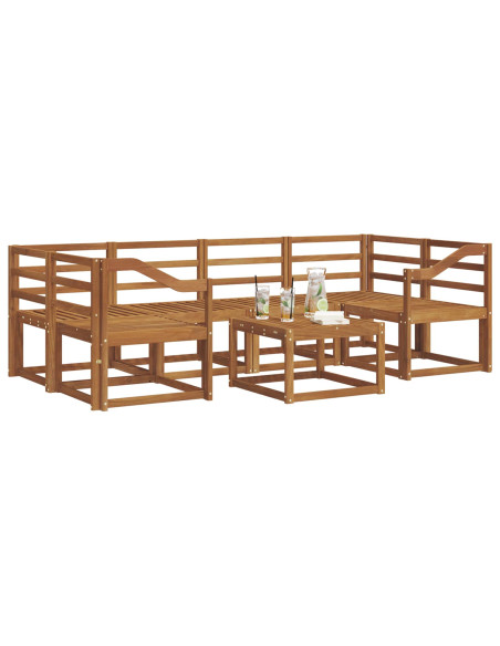 Set di divani da esterno 7 pcs Naturale