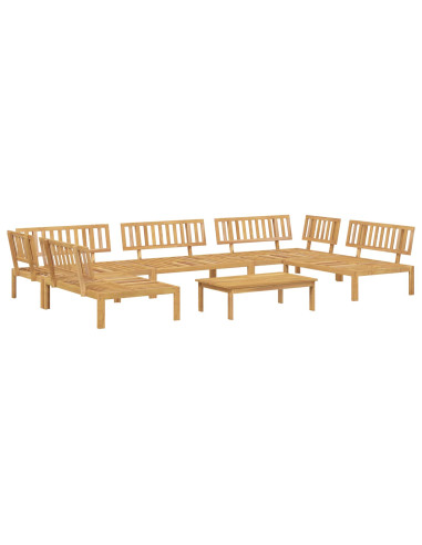 Set di divani 6 pcs Antracite Legno di Acacia Massello