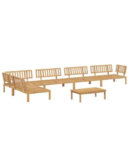 Set di divani 6 pcs Antracite Legno di Acacia Massello