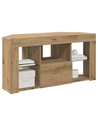 Mobile TV LED Angolare 100 x 40 x 50 cm Rovere artigianale