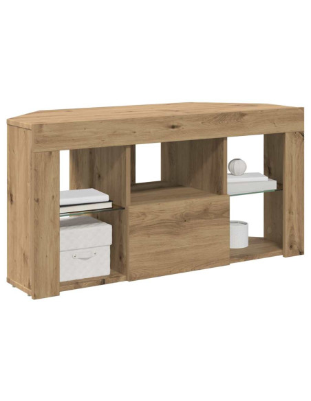 Mobile TV LED Angolare 100 x 40 x 50 cm Rovere artigianale