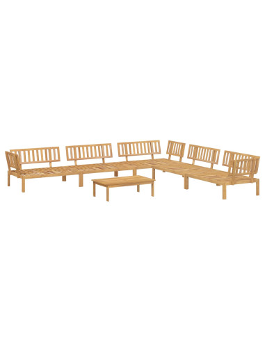 Set di divani 6 pcs Antracite Legno di Acacia Massello