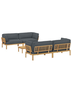 Set di divani 5 pcs Antracite Legno di Acacia Massello 2