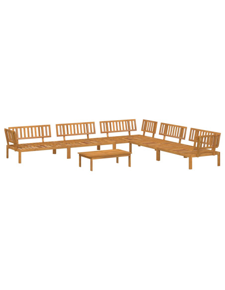 Set di divani 6 pcs Antracite Legno di Acacia Massello