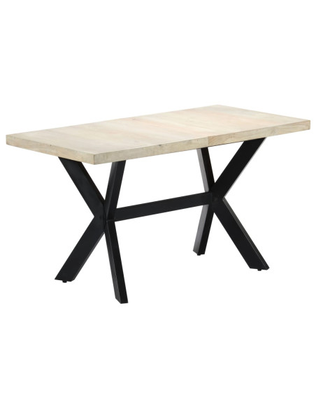 Tavolo da Pranzo 140x70x75 cm in Massello di Mango Sbiancato