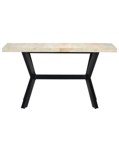 Tavolo da Pranzo 140x70x75 cm in Massello di Mango Sbiancato