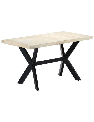 Tavolo da Pranzo 140x70x75 cm in Massello di Mango Sbiancato