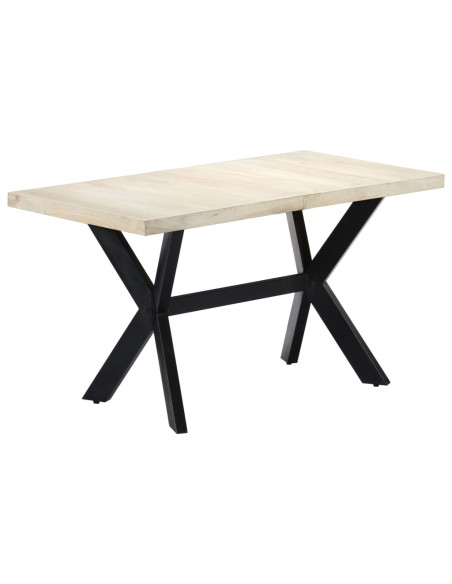 Tavolo da Pranzo 140x70x75 cm in Massello di Mango Sbiancato