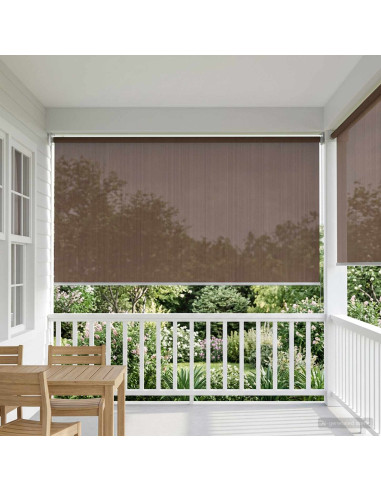 Tenda a Rullo Esterno Blocco UV 90% Tortora 220 x 230 cm HDPE