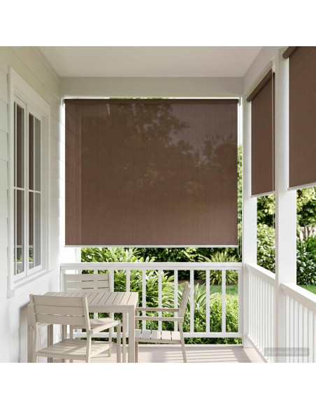 Tenda a Rullo Esterno Blocco UV 90% Tortora 220 x 140 cm HDPE