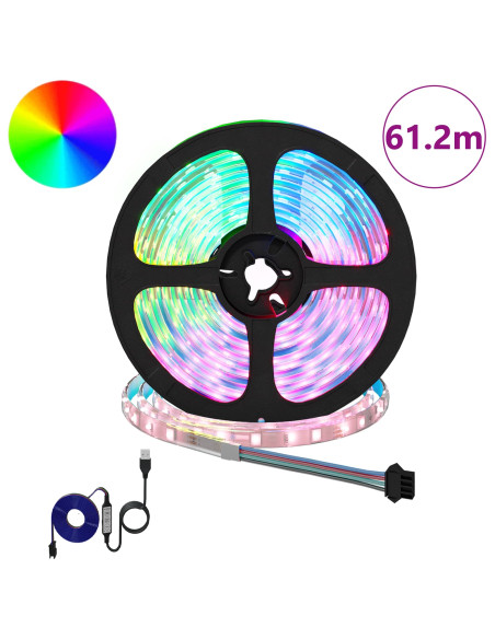 Striscia LED 12 pcs Nero e trasparente 5100 mm Rame e plastica