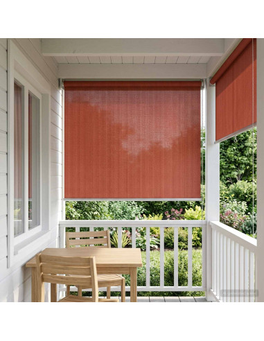 Tenda a Rullo Esterno Blocco UV 90% Terracotta 80 x 230 cm HDPE