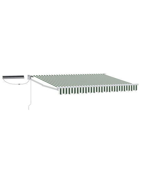Tettuccio Elettrico Retrattile Verde e Bianco 3,5 x 2 m