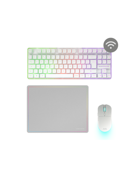 MARSGAMING GAMING TASTIERA MCPWTKLW BIANCO 3IN1 RGB MOUSE 360X2660MM MOUSEP