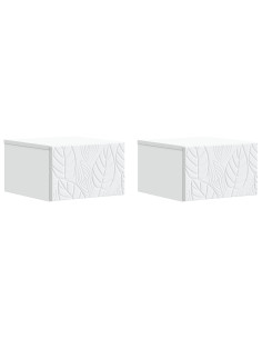 Mobiletto da notte a muro 2 pcs Bianco 49 x 34,5 x 20 cm
