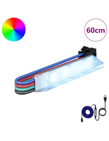 Striscia LED 12 pcs Nero e Bianco 1745 mm Rame e plastica