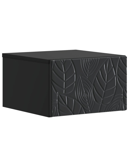 Mobiletto da notte a muro Nero 49 x 34,5 x 20 cm
