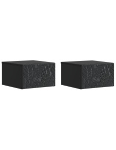 Mobiletto da notte a muro 2 pcs Nero 49 x 34,5 x 20 cm
