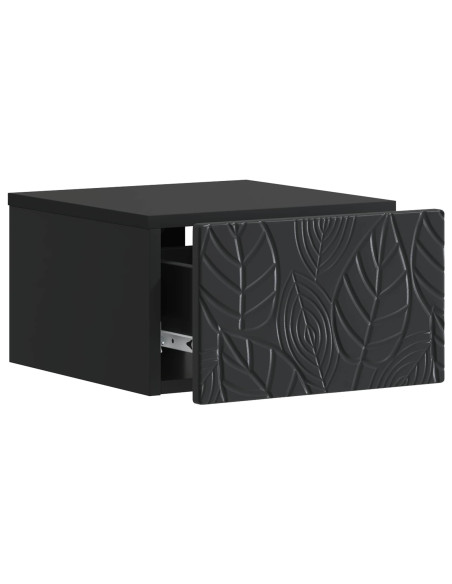 Mobiletto da notte a muro 2 pcs Nero 49 x 34,5 x 20 cm