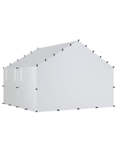 Pollaio con tetto Argento 200 x 200 x 150 cm Acciaio zincato