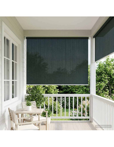 Tenda a Rullo Esterno Blocco UV 90% Verde Scuro 140 x 140 cm