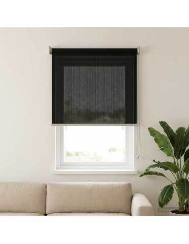 Tenda a Rullo Esterno Blocco UV 90% Nero 80 x 140 cm HDPE