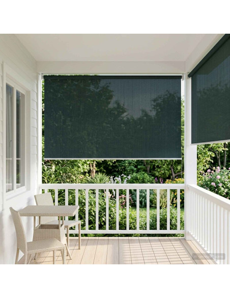 Tenda a Rullo Esterno Blocco UV 90% Verde Scuro 400 x 230 cm